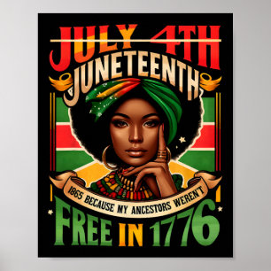 Affiche 4 juillet Juneteenth 1865 Parce que mes ancêtres é
