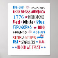 4 juillet Métro Rouge Blanc et Bleu Art Poste