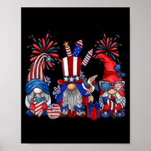 Affiche 4 juillet nains patriotique drôle indépendance