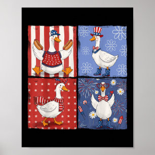 Affiche 4 juillet Oie soie américaine Fille des oies Usa P