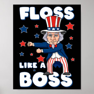 Affiche 4 juillet Oncle Sam Floss Comme Un Garçon Garçons