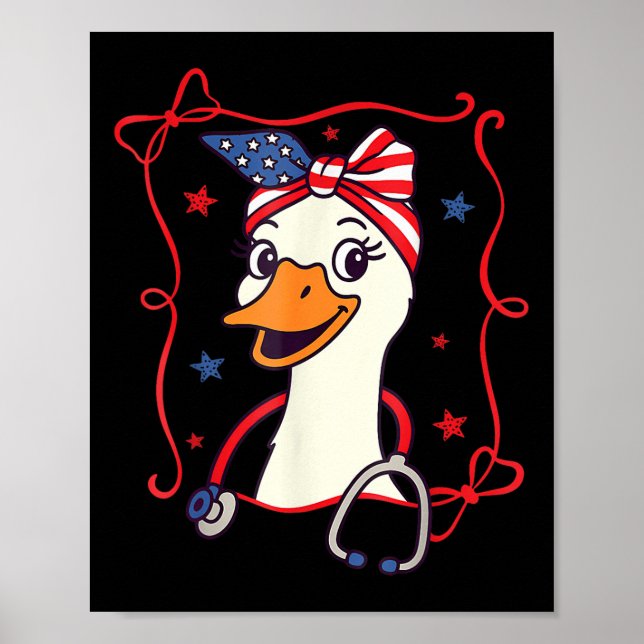 Affiche 4 juillet Parti Dans Le Drapeau Américain Américai (Devant)