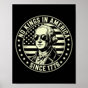 Affiche 4 juillet Pas De Rois En Amérique George Washingto
