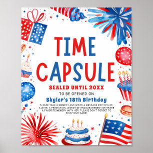 Affiche 4 juillet Patriotique 1er anniversaire heure Capsu