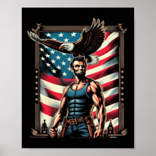 Affiche 4 juillet patriotique drôle Abraham Lincoln 4 juil