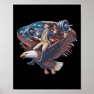 Affiche 4 juillet Patriotique Funny George Washington juil