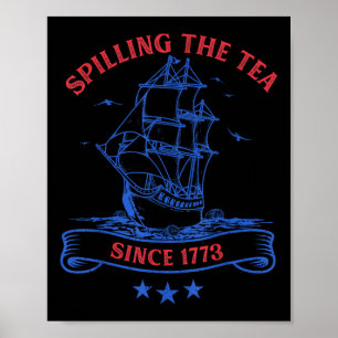 Affiche 4 juillet qui répand le thé depuis 1773 drôle de r