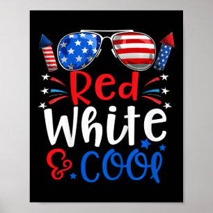 Affiche 4 juillet Rouge Blanc Et Cool Patriotique Garçons