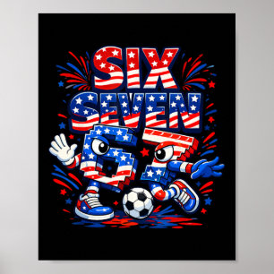 Affiche 4 juillet Six Sept 67 Football Enfants Italien Bra