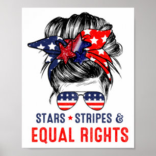 Affiche 4 juillet Stars Stripes Et Égalité Des Droits Des 