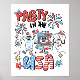 Affiche 4 juillet Technologie Ultrasound Tech Girl Sonogra