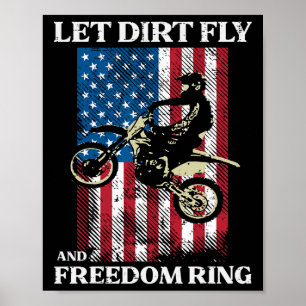 Affiche 4 juillet Vélo Dirt Motocross America Vélo Hommes