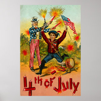 Affiche 4 juillet vintage