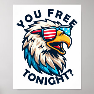 Affiche 4 juillet Vous Libérez Ce Soir Eagle Drapeau Améri
