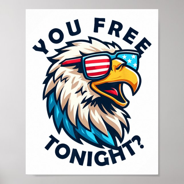 Affiche 4 juillet Vous Libérez Ce Soir Eagle Drapeau Améri (Devant)