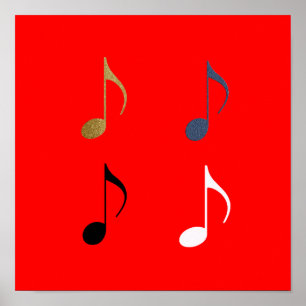 Affiche 4 notes de musique