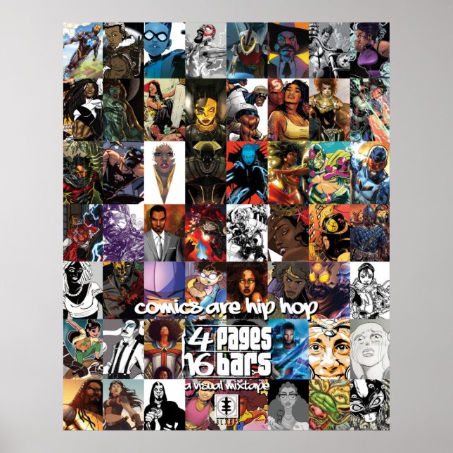 Affiche 4 Pages 16 Bars : "Les BD sont Hip hop" (Devant)