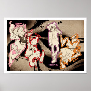 Affiche 4 Petits monstres - Groupe