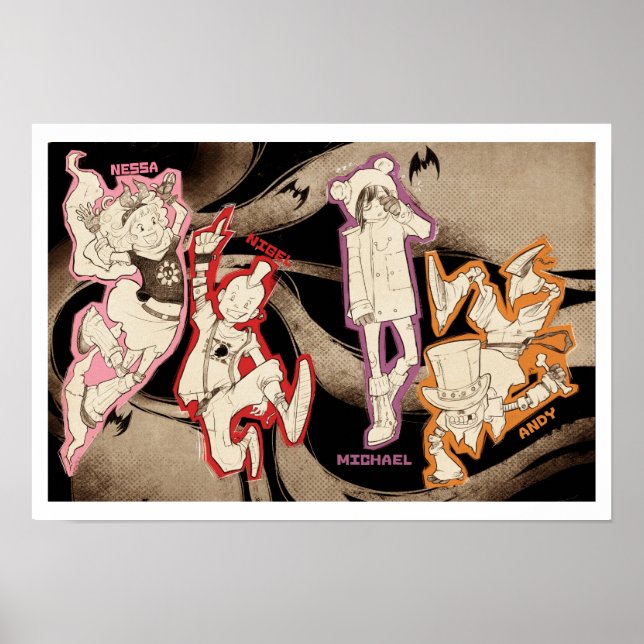 Affiche 4 Petits monstres - Groupe (Devant)