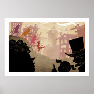 Affiche 4 Petits Monstres - Marcher À Travers La Ville