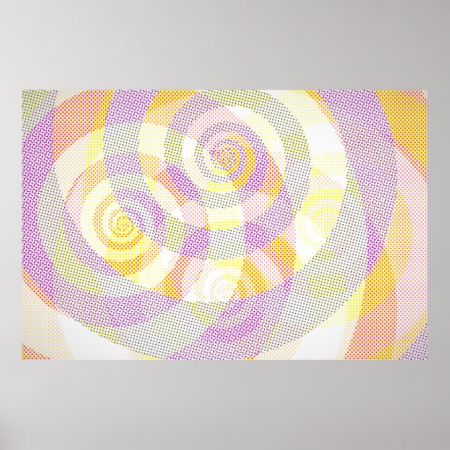 Affiche 4 Spirales superposées pataphysiques var 3 (Devant)
