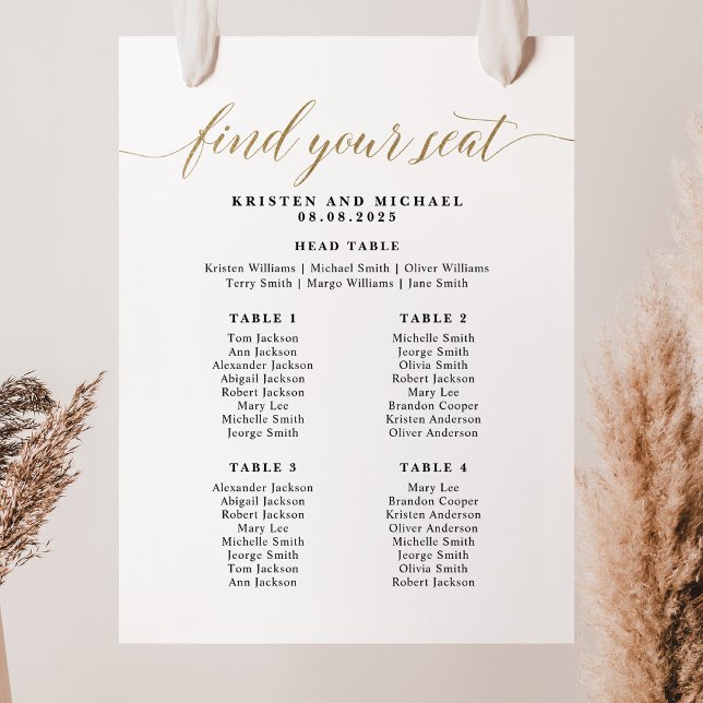 Affiche 4 Tableaux Trouvez Votre Siège Graphique (Créateur téléchargé)