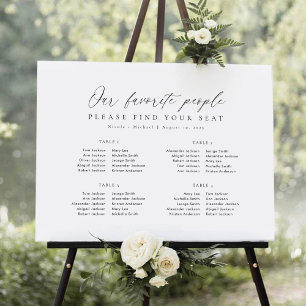 Affiche 4 Tables Notre Plan de Table de Siège des Personne