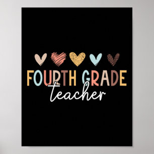 Affiche 4e année Enseignant Premier jour de l'école Retour