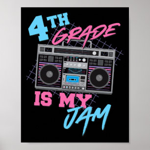 Affiche 4e année est mon truc - Prof de boombox vintage 80