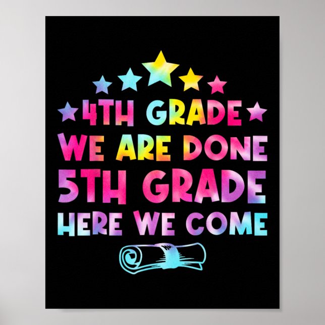 Affiche 4e année Graduation Tee Dye 5e année Ici nous Com (Devant)