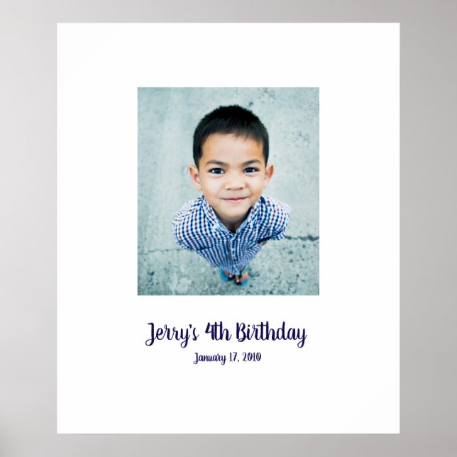 Affiche 4e anniversaire 4e connexion carte de fête 4 (Devant)