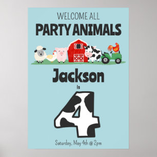 Affiche 4e anniversaire Accueil Fête Animaux Ferme
