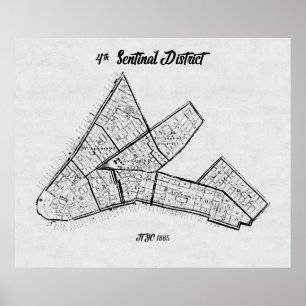 Affiche 4e district sentinel, New York, 1885