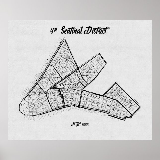 Affiche 4e district sentinel, New York, 1885 (Devant)