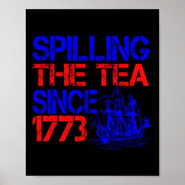 Affiche 4ème Spilling Le Thé Depuis 1773 Le 4 Juillet (Devant)