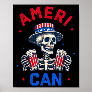Affiche 4th Of July Ameri Can Beer Drinking Party Independ