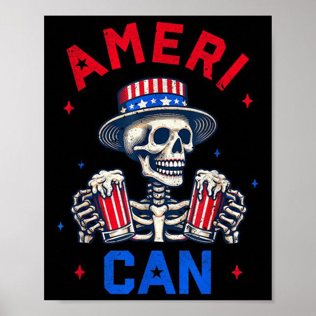 Affiche 4th Of July Ameri Can Beer Drinking Party Independ (Devant)