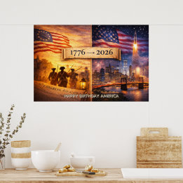 Affiche 4th of July America 1776 to 2026 USA 250th Party