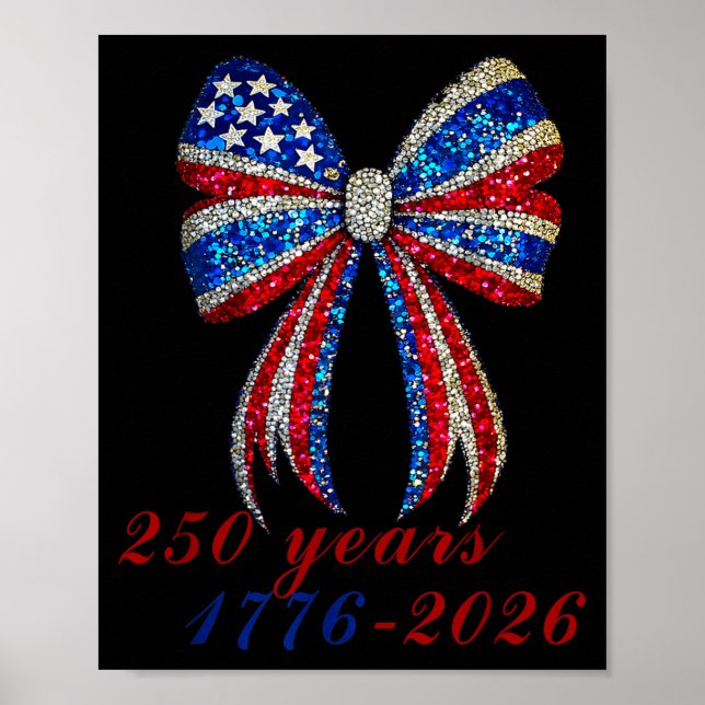 Affiche 4th Of July Coquette American Flag Bow Funny Girls (Devant)