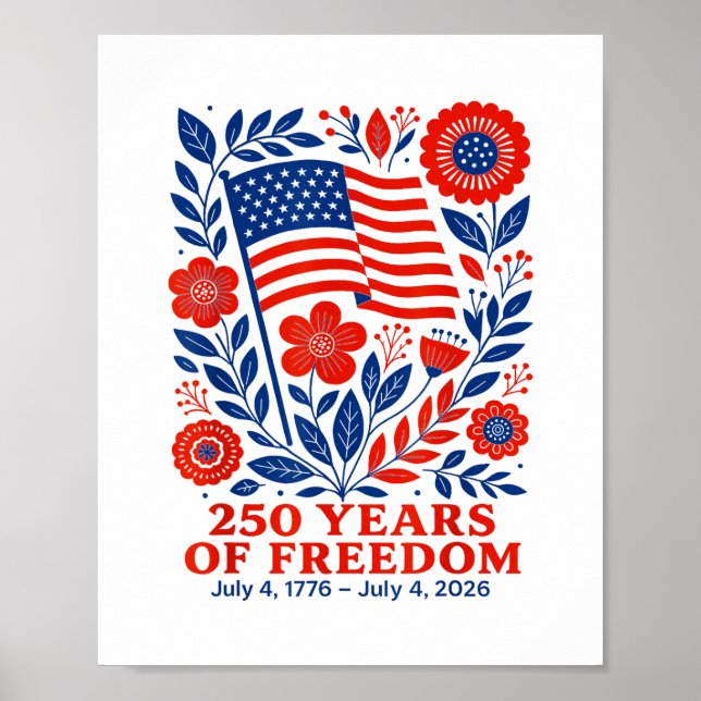 Affiche 4th of July Patriotic 250th Anniversary 250 Years  (Devant)