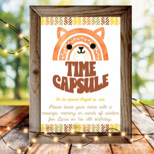 Affiche 4x6 Heure Capsule Boho Woodland Fox Anniversaire