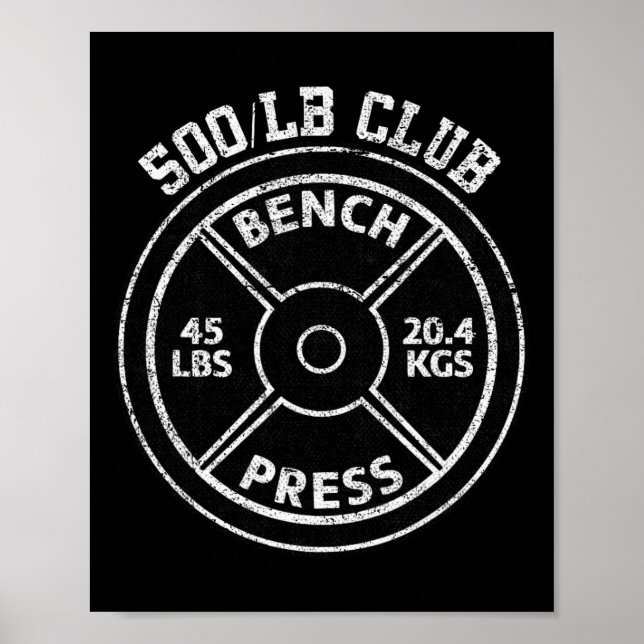 Affiche 500 Lbs Pound Bench Press Club Gym Weightlifting P (Devant)