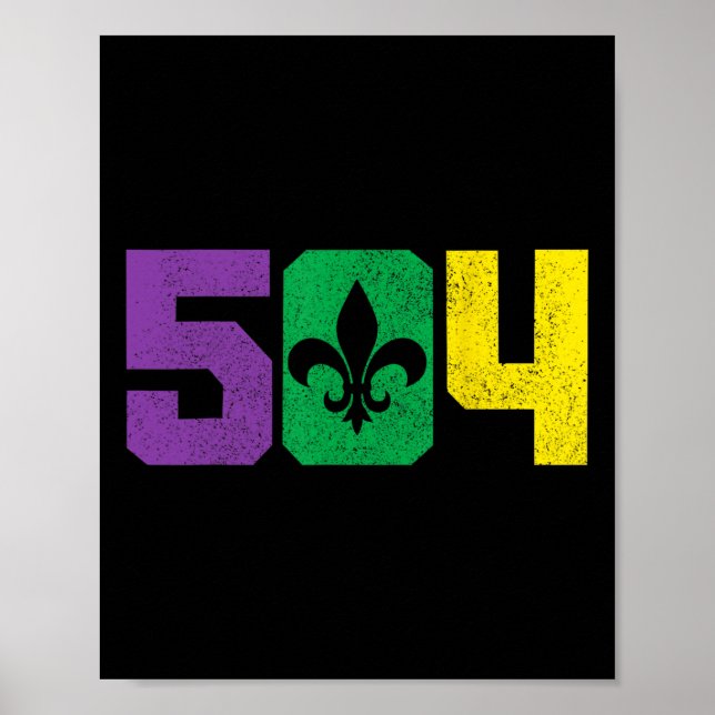 Affiche 504 Indicatif régional Pride Nola Nouvelle-Orléans (Devant)