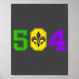 Affiche 504 Mardi Gras La Nouvelle-Orléans Carnaval Louisi