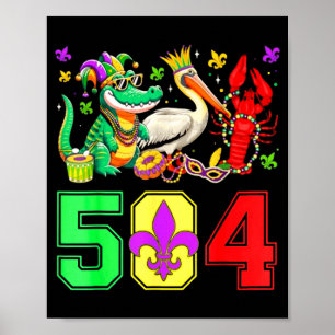 Affiche 504 Nola Mardi Gras La Nouvelle-Orléans Louisiane