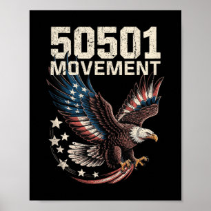 Affiche 50501 Drapeau Américain En Aigle De Vol Avec Étoil