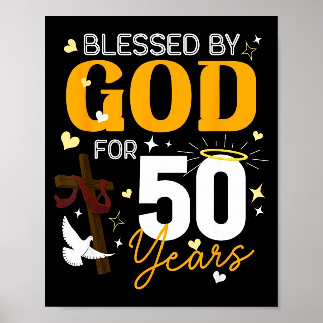 Affiche 50 ans Anniversaire Bénis par Dieu pendant 50 ans  (Devant)