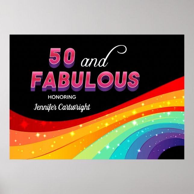 Affiche 50 ans et Fabuleux Anniversaire Arc-en-ciel 50 ans (Devant)