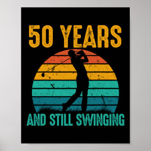 Affiche 50 Ans Et Toujours Swing Funny Golf 50e Anniversai