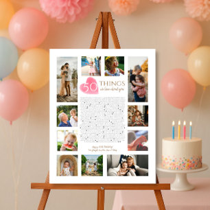 Affiche 50 choses que nous aimons à propos de vous aquarel